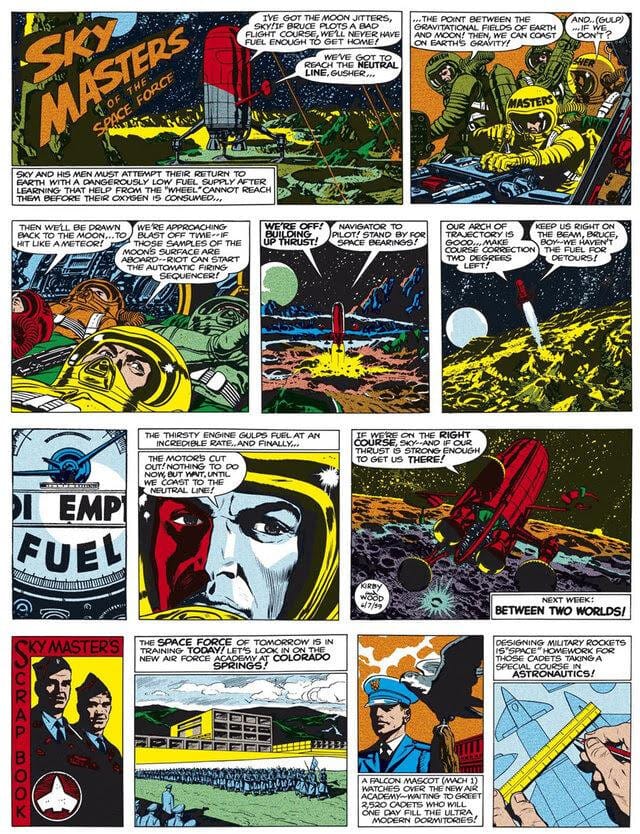 Sky Masters Of The Space Force de Jack Kirby et Wallace Wood mais aussi Dave Wood, Dick Wood, Dick Ayers et Roz Kirby