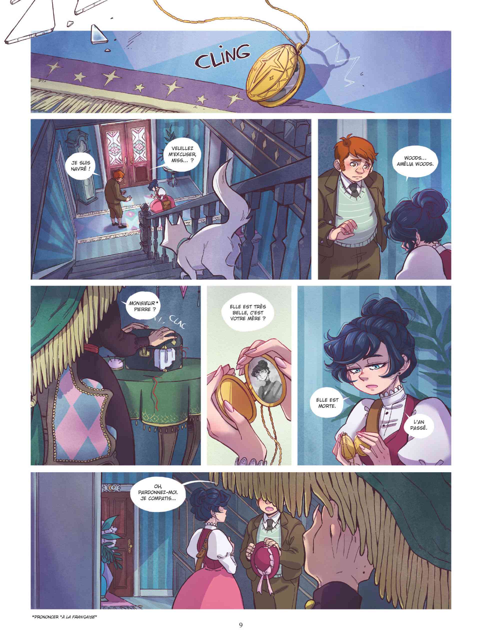 Amelia Woods tome 1 : Le Manoir de Lady Heme, Carole Breteau et Morgane Lafille ; éditions Glénat / Vents d’Ouest