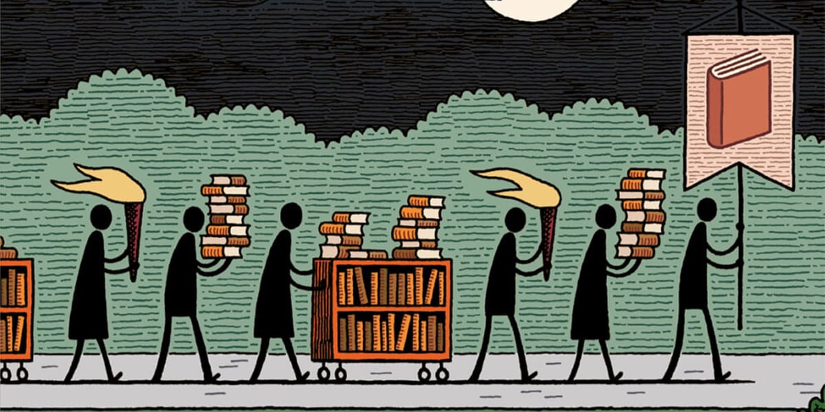 Illustration de l'article Interview de Tom Gauld face à sa “Revanche des Bibliothécaires”